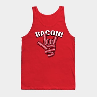 Horns Up Funny Original Bacon Horns Up Rock Metal Sign Gift For Bacon Lovers Tank Top